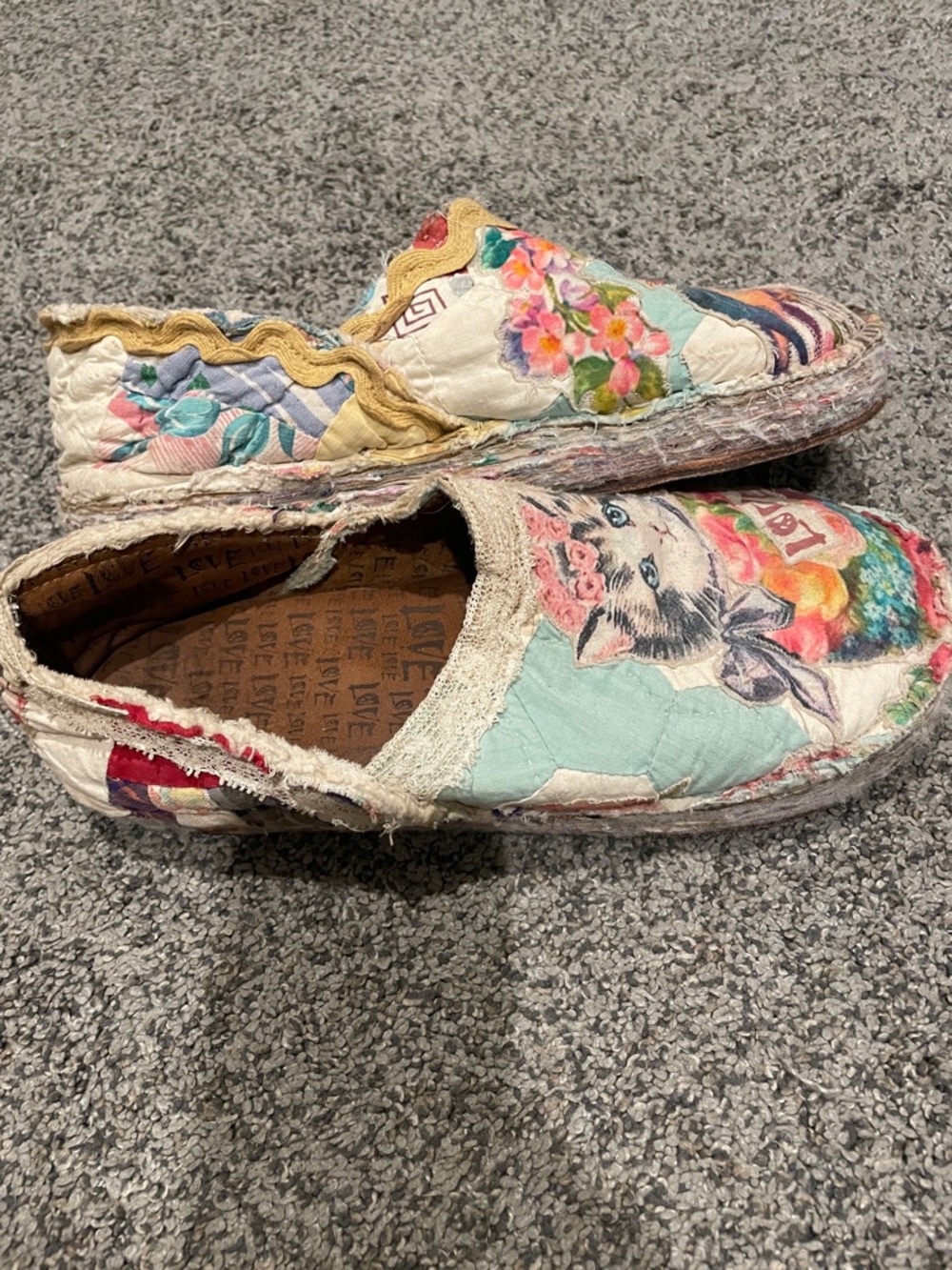 Magnolia Pearl Pastel Floral Cat & Bird Moccasins - Aqua, Pink, Yellow - Picture 3 of 5